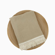 Load image into Gallery viewer, Fringe Baby Muslin Wrap Blanket - Khaki
