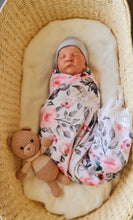 Load image into Gallery viewer, Fringe Baby Muslin Wrap Blanket - Roses