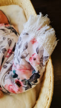 Load image into Gallery viewer, Fringe Baby Muslin Wrap Blanket - Roses