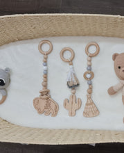 Load image into Gallery viewer, Set of 3 Hanging Wooden Beaded Toys for Play Gyms, Prams