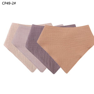 4pc set Fashionable Baby Organic Muslin Bandana Bibs