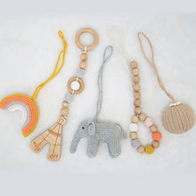 Load image into Gallery viewer, Handmade Hanging Crochet Elephant Toys Set (wooden frame not included)