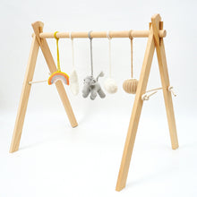 Load image into Gallery viewer, Activity Wooden Baby Play Gym Toys With Handmade Hanging Crochet Elephant