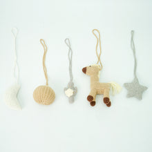 Load image into Gallery viewer, Handmade Hanging Crochet Cowboy Horse Toys Set (wooden frame not included)