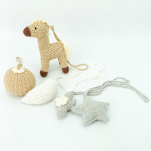 Load image into Gallery viewer, Handmade Hanging Crochet Cowboy Horse Toys Set (wooden frame not included)