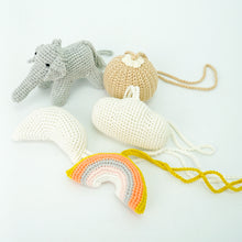 Load image into Gallery viewer, Handmade Hanging Crochet Elephant Toys Set (wooden frame not included)