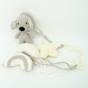 Handmade Hanging Crochet Koala Toys Set (wooden frame not included)