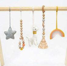 Load image into Gallery viewer, Handmade Hanging Crochet Llama Toys Set (wooden frame not included)