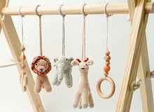 Load image into Gallery viewer, Handmade Hanging Rattle Crochet Lion Toys Set (wooden frame not included)