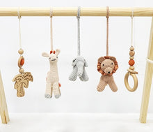 Load image into Gallery viewer, Handmade Hanging Rattle Crochet Lion Toys Set (wooden frame not included)