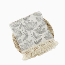 Load image into Gallery viewer, Fringe Baby Muslin Wrap Blanket - Water Lily