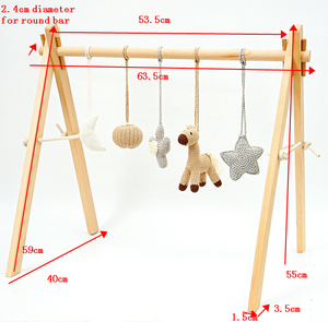 Activity Wooden Baby Play Gym Toys With Handmade Hanging Crochet Cowboy Horse